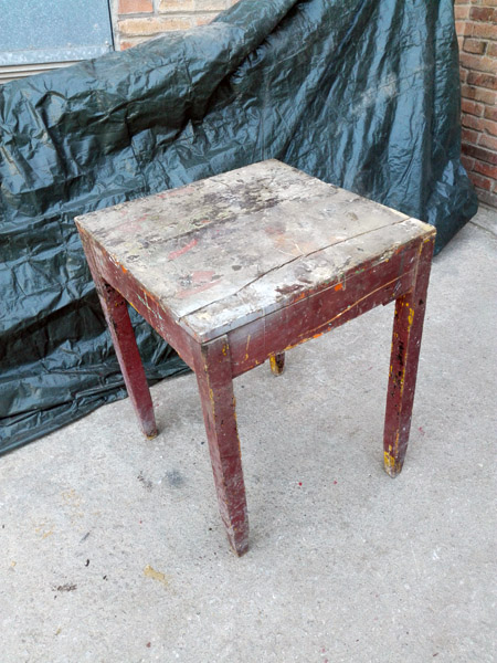 mesa auxiliar trabajo madera taller pintor 77x60x60 1u